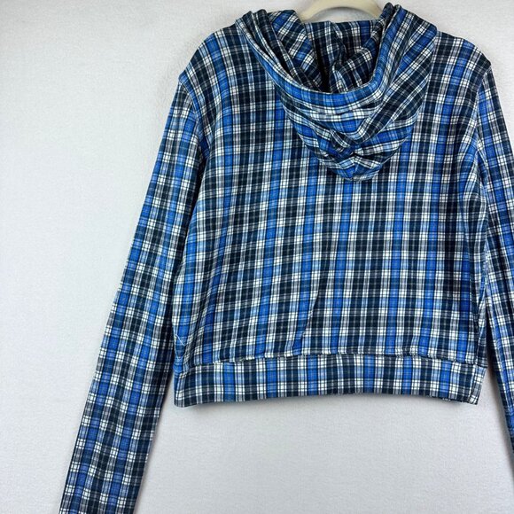 Frank and Eileen Tee Lab Zip Plaid Gingham Hoodie Womens Medium Fleece Preppy - Picture 11 of 13